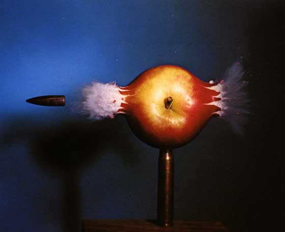 Image source: http://www.tonyrogers.com/weapons/images/high_speed_photos/webready/30_bullet_apple.jpg