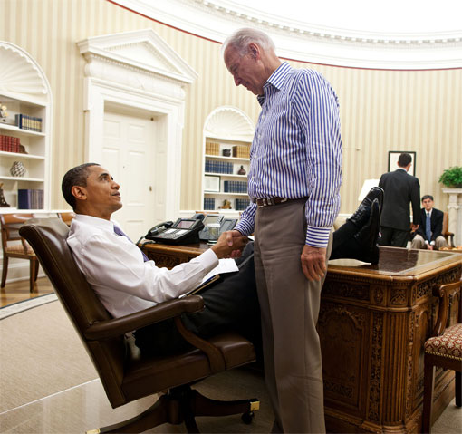 Barack Obama, putting his feet up on furniture in the White House